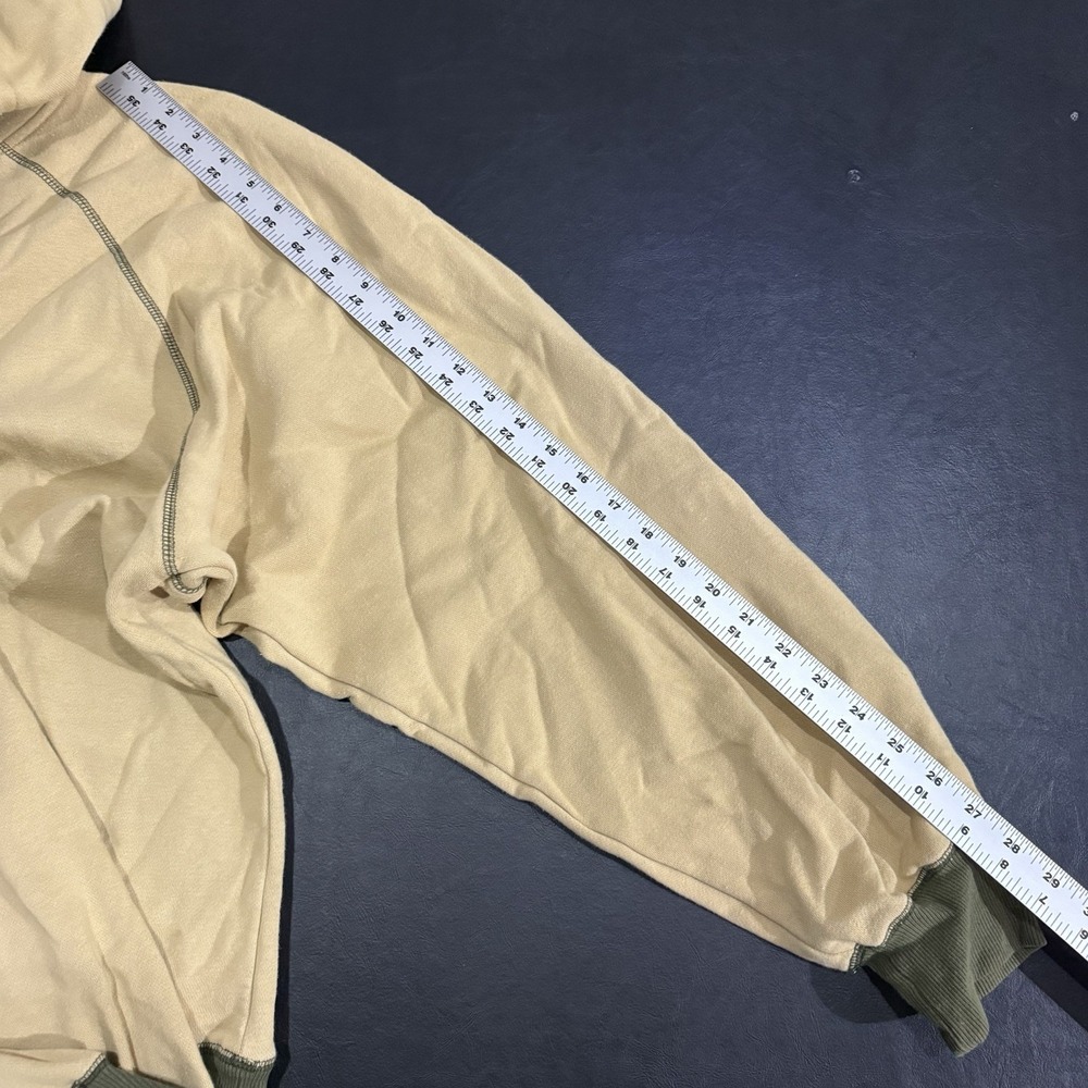 Vintage 90s Adidas Beige Pullover Hoodie Trefoil Embroidered USA Made Mens Sz L - Picture 8 of 8